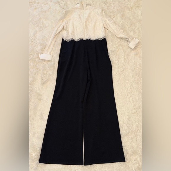 NEW Tadashi Shoji Deacon Collar ivory black Jumpsuitsz 16 - Picture 6 of 7